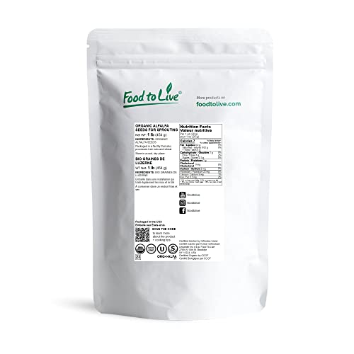 Organic Alfalfa Sprouting Seeds, Non-GMO, Kosher, Raw USDA Organic for Health-conscious Consumers
| 1 Pound Organic Alf