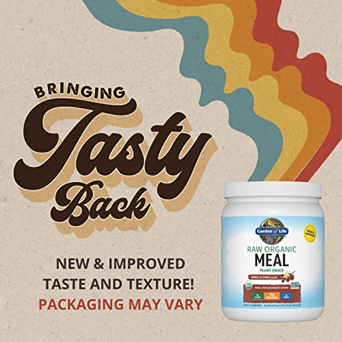 Garden of Life Vanilla Chai Meal Replacement Shake - Vegan Protein Powder, Raw Organic, Sprouted Greens, Probiotics, Da