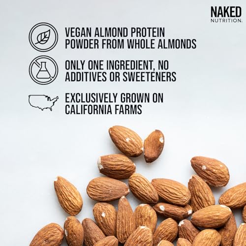 Naked Almond Protein Powder US Farms 1 Ingredient Vegan Gluten-Free No Additives No Salt No Sugar 38 Servings 1.5LB  
Na