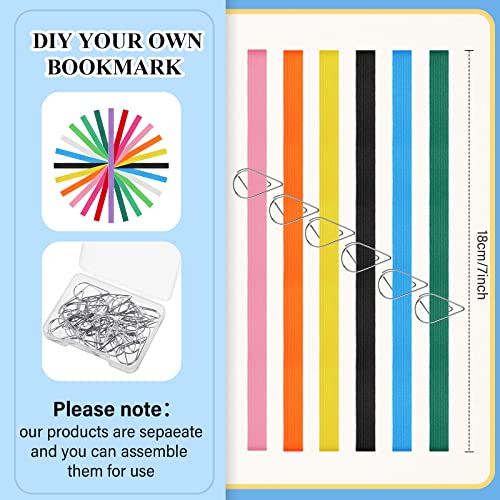 Multi Color Elastic Rope Bands for Office and School Use with Stainless Steel Clips (Bright Color)
| Elastic Bookmarks