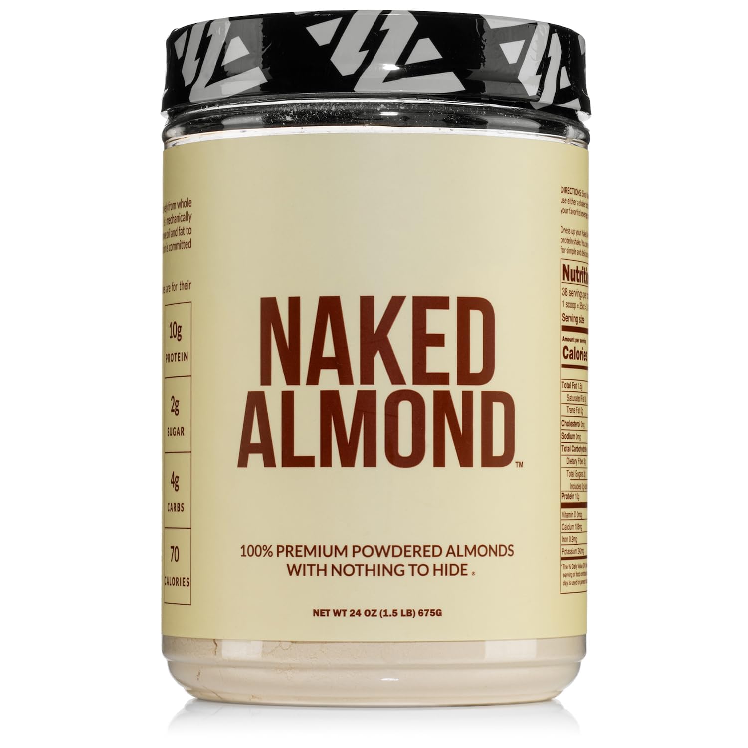 Naked Almond Protein Powder US Farms 1 Ingredient Vegan Gluten-Free No Additives No Salt No Sugar 38 Servings 1.5LB  
Na