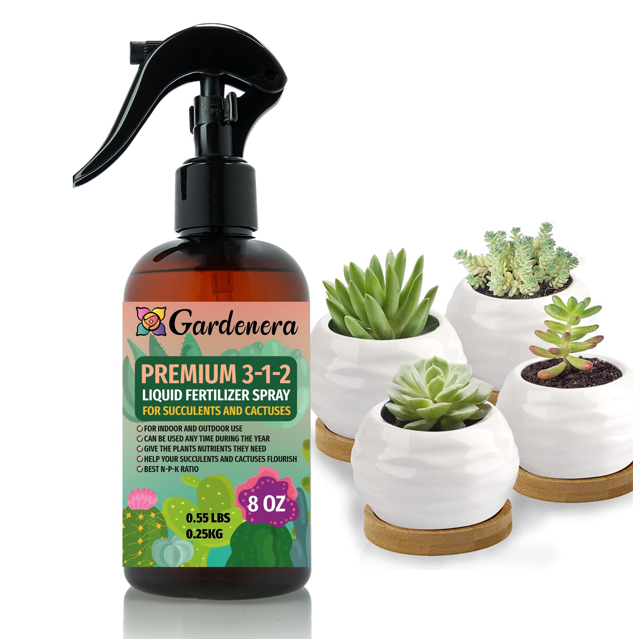 Professional Succulent and Cacti Spray Fertilizer Mist for Home Gardening  
Gentle 3-1-2 Blend Mist for Healthy Succulen