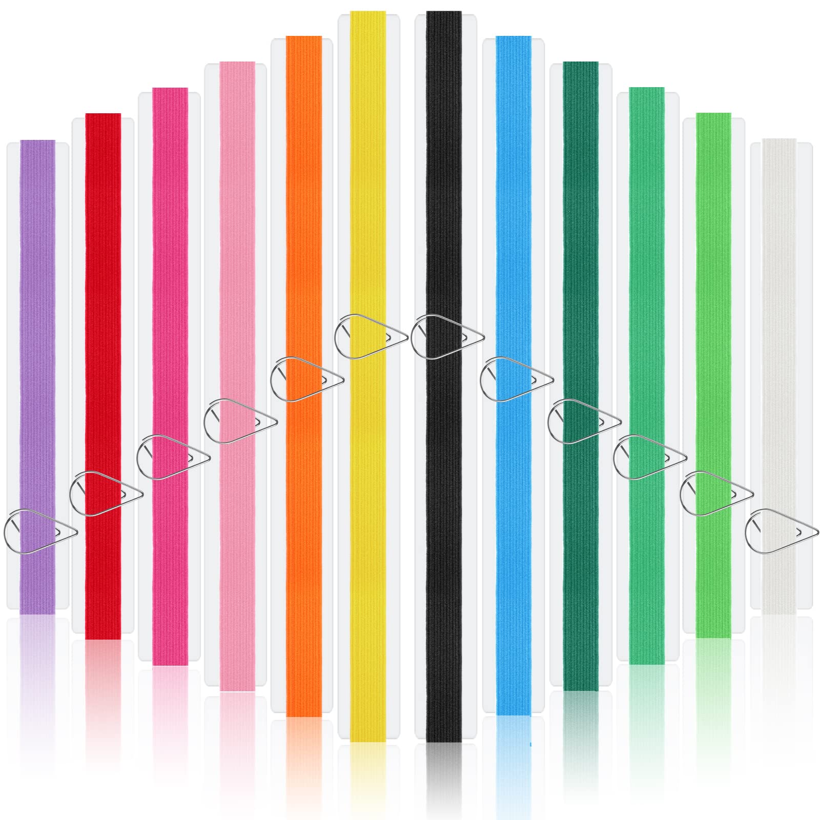 Multi Color Elastic Rope Bands for Office and School Use with Stainless Steel Clips (Bright Color)
| Elastic Bookmarks