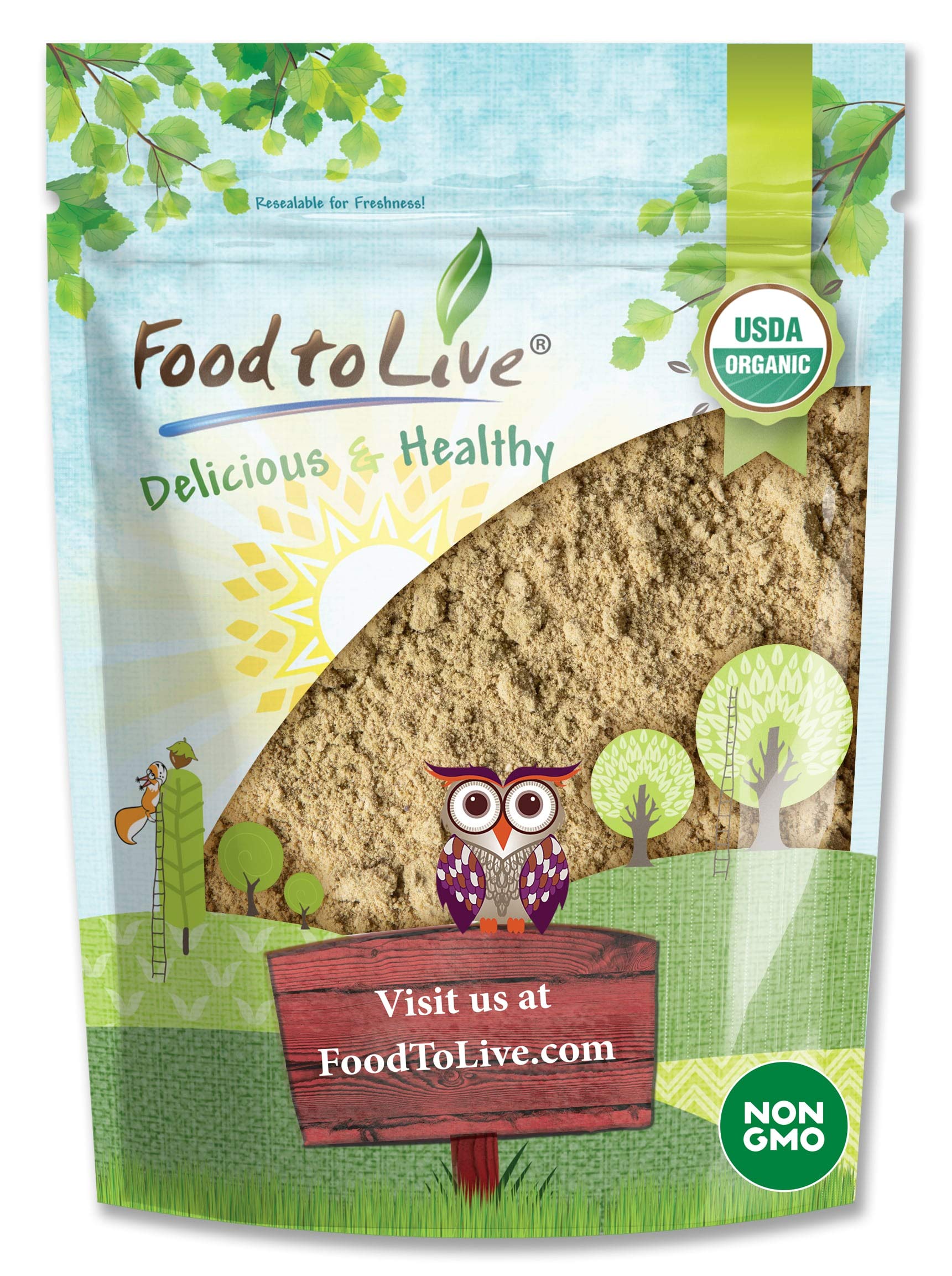 Food to Live Organic Toasted Pumpkin Seeds Protein Powder - 60% Protein, Non-GMO, Organic, Plant Based, Vegan, Kosher,